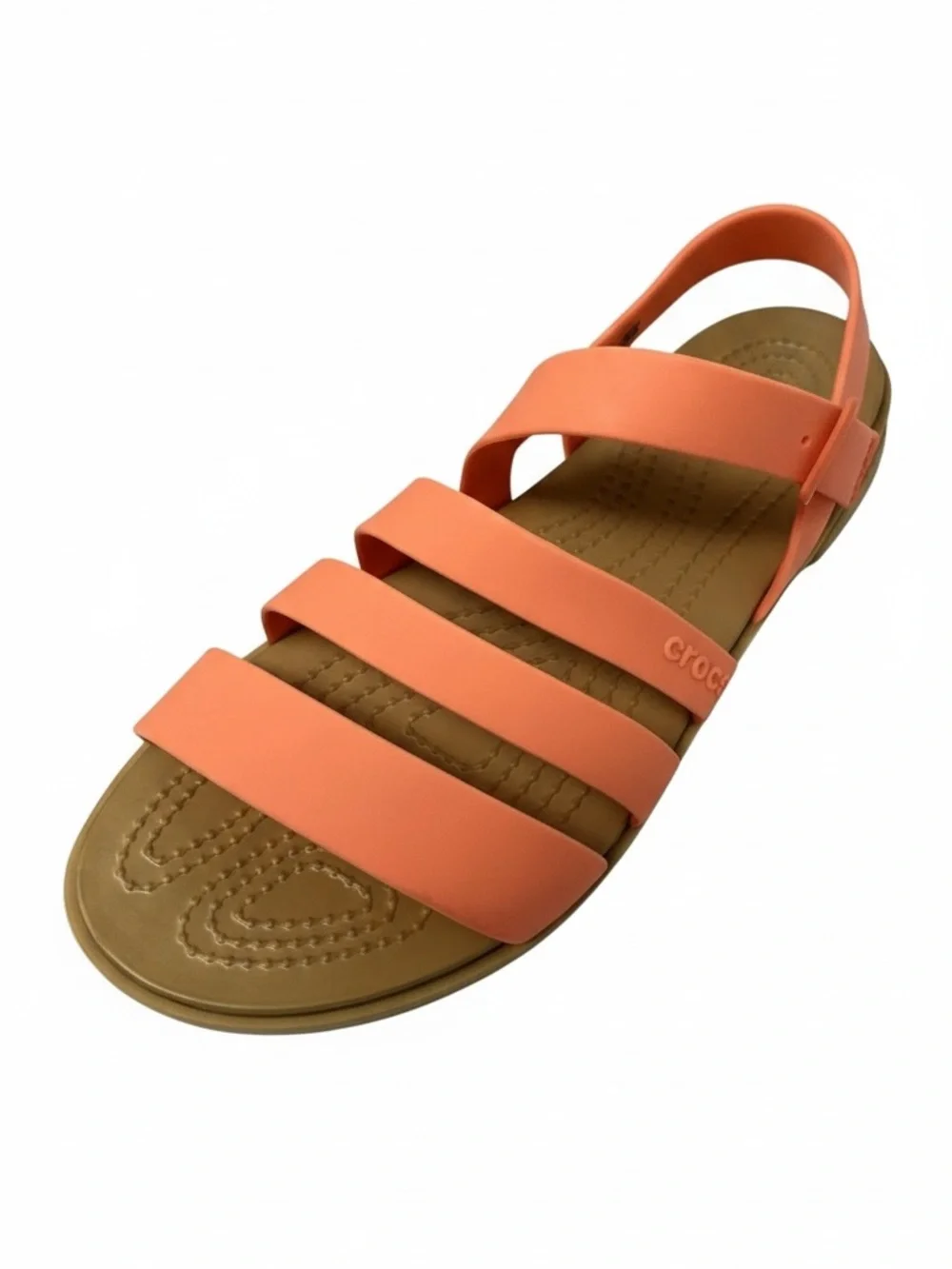 Crocs Size 8 Tulum Strappy Sandal Shoes Orange - Picture 3 of 5